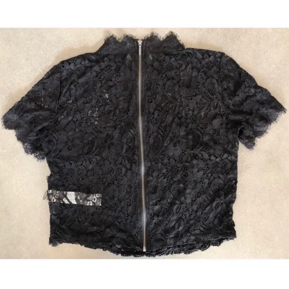NWT Zara Trafaluc black lace top women’s sz S - Picture 4 of 8